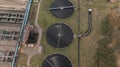 Modern sewage treatment plant decontaminates wastewater Royalty Free Stock Photo