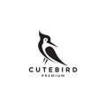 Modern shape black woodpecker bird logo symbol icon vector graphic design illustration idea creative Royalty Free Stock Photo