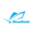 Modern shape blue boat logo design vector graphic symbol icon sign illustration creative idea Royalty Free Stock Photo