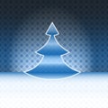 Modern shape christmas tree blue spotted card