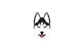 Modern shape head dog siberian husky or wolf logo vector icon illustration design