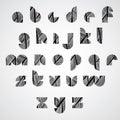 Modern shape letters digital style font with hand drawn lines pa