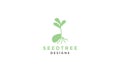 Modern shape seed plant green logo vector icon illustration design Royalty Free Stock Photo