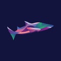 Modern shark style design, gradient color style shark, shark in the underwater sea illustration