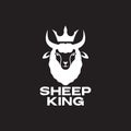 Modern sheep with crown logo design, vector graphic symbol icon illustration creative idea