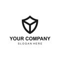 Modern shield data cloud logo design vector Royalty Free Stock Photo