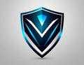 Modern shield logo with blue gradient, symbol of digital security and IT protection Royalty Free Stock Photo