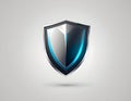 Modern shield logo with blue gradient, symbol of digital security and IT protection Royalty Free Stock Photo