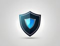 Modern shield logo with blue gradient, symbol of digital security and IT protection Royalty Free Stock Photo