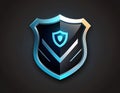 Modern shield logo with blue gradient, symbol of digital security and IT protection Royalty Free Stock Photo