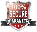SSL 100% secure online shopping shield web icon badge Royalty Free Stock Photo