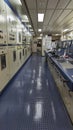 Modern Ship Engine Control Room with Electrical Switchboards and Monitoring Panels Royalty Free Stock Photo