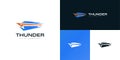 Modern Ship Logo with Thunder Concept. Cruise, Yacht Logo or Icon