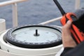Modern ship's compass and VHF Royalty Free Stock Photo