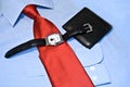 Modern shirt with red tie Royalty Free Stock Photo