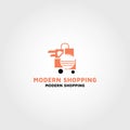 Modern shopping vector logo design template Royalty Free Stock Photo