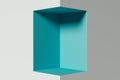 Modern Showcase aquamarine colour with deepening and empty space. 3d rendering. Royalty Free Stock Photo