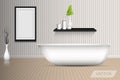 Modern shower bathtub of interior design and decorative art, Vector, Illustration Royalty Free Stock Photo