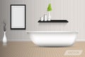 Modern shower bathtub of interior design and decorative art, Vector, Illustration