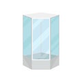 Modern shower cabin, bathroom furniture vector Illustration on a white background