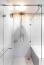 Modern shower with water stream. Royalty Free Stock Photo