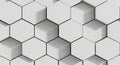 Abstract White Hexagonal Geometric Pattern with 3D Depth and Shadows Royalty Free Stock Photo