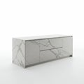 Modern sideboard with a sleek, marble-like finish featuring grey veining. It boasts a Royalty Free Stock Photo