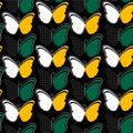 Modern silhouette of butterfly in a half polka dots wing seamless pattern in vector , Design for fashion fabric web wallpaper and