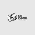 Modern silhouette WAVE ADVENTURE water logo design