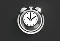 Sleek Silver Alarm Clock Time Management Graphic