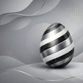 Modern Silver And Black Abstract Easter Egg With Soft Minimal Background Space Royalty Free Stock Photo