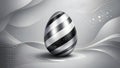 Modern Silver And Black Easter Egg On Clean Abstract Flowing Background Royalty Free Stock Photo
