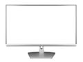 Modern silver black LED computer flat screen display monitor isolated on white background. pc hardware electronics technology