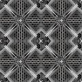 Modern silver 3d abstract vector seamless pattern. Honeycomb ornamental background. Geometric repeat grid backdrop Royalty Free Stock Photo