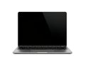 Modern silver laptop with black screen, professional business notebook, high performance computer Royalty Free Stock Photo