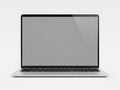 Modern silver laptop with blank screen on white background Royalty Free Stock Photo