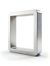 Modern silver metal rectangle frame isolated on studio shot Royalty Free Stock Photo