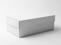 Modern silver rectangular box isolated on white background Royalty Free Stock Photo