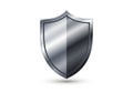 Modern silver shield icon for protection and security concepts Royalty Free Stock Photo