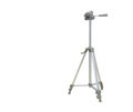 Silver tripod isolated over white Royalty Free Stock Photo