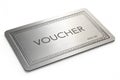 Modern Silver Voucher with Polished Metallic Edge Royalty Free Stock Photo