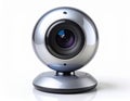Modern Silver Webcam Device on a White Background for Video Communication Royalty Free Stock Photo