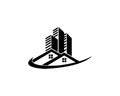 Modern and Simple Black Real Estate Houses Logo. Royalty Free Stock Photo