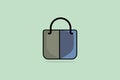 Modern Simple Blue Woman Purse vector illustration. Beauty fashion objects icon concept. Girls fashion handbag vector design