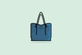 Modern Simple Blue Woman Purse vector illustration. Beauty fashion objects icon concept. Girls fashion handbag vector design