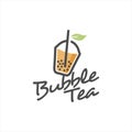 Modern simple bubble tea fresh drink vector