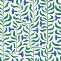 Modern simple creeping foliage vector seamless pattern for textile, wallpaper, packcage. Royalty Free Stock Photo