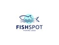 Modern simple fishing fish logo or seafood emblem design