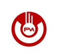 Modern simple fm radio signal icon and vector logo