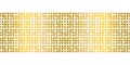 Modern simple geometric seamless vector Border with gold rectangular maze texture on white background.